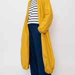 מעיל רוח אוברסייז ארוך - אפור סילבר - מארין