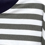 חולצת עמנואל צווארון ריב עגול משולב - פסים חאקי / נייבי
