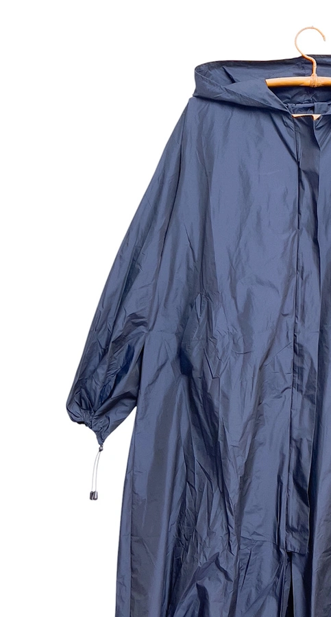 מעיל רוח אוברסייז ארוך - כחול נייבי - מארין