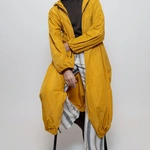 מעיל רוח אוברסייז ארוך - פלדה - מארין