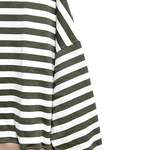 חולצת עמנואל צווארון ריב עגול משולב - פסים חאקי / נייבי