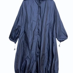 מעיל רוח אוברסייז ארוך - כחול נייבי - מארין