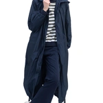 מעיל רוח אוברסייז ארוך - כחול דיו - מארין
