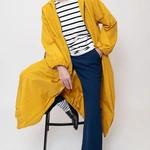 מעיל רוח אוברסייז ארוך - אפור סילבר - מארין