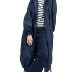 מעיל רוח אוברסייז ארוך - כחול דיו - מארין