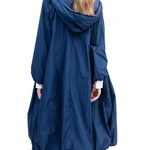 מעיל רוח אוברסייז ארוך - כחול נייבי - מארין