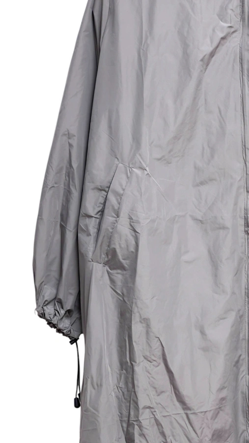 מעיל רוח אוברסייז ארוך - אפור סילבר - מארין