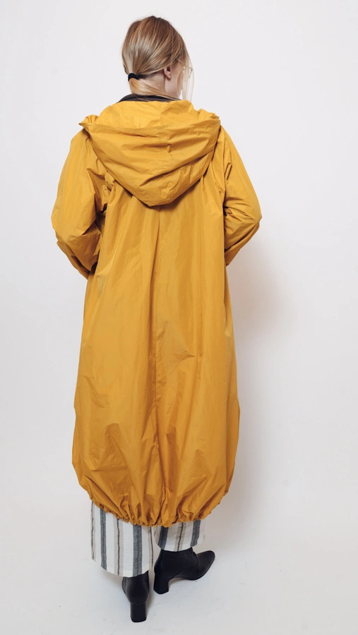 מעיל רוח אוברסייז ארוך - אפור סילבר - מארין