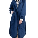 מעיל רוח אוברסייז ארוך - כחול נייבי - מארין