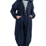 מעיל רוח אוברסייז ארוך - כחול דיו - מארין