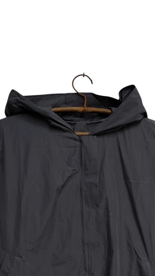 מעיל רוח אוברסייז ארוך - פלדה - מארין