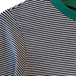 חולצת טי ארוכה – פסים דקים שחור / ירוק - תותי