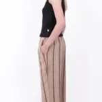 מכנסי כותנה נשפכים – פסים חום – שושי