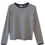 חולצת טי ארוכה – פסים דקים שחור / גרפיט - תותי