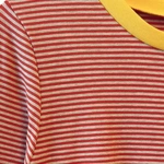 חולצת טי ארוכה – פסים דקים אדום / צהוב - תותי