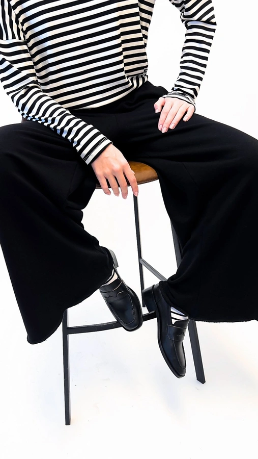 מכנסי טרנינג אופנה - שחור - אור