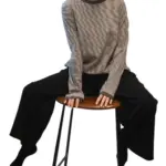 חולצת טי ארוכה – פסים דקים שחור / גרפיט - תותי