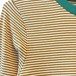 חולצת טי ארוכה – פסים דקים חרדל / ירוק - תותי