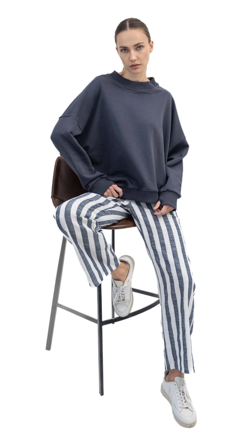 חולצת עמנואל צווארון ריב עגול - פלדה