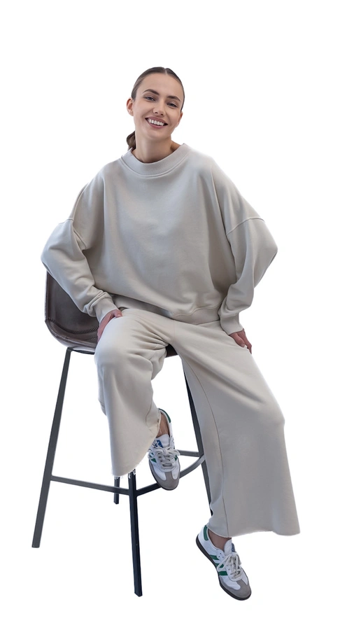 חולצת עמנואל צווארון ריב עגול - אבן