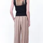 מכנסי כותנה נשפכים – פסים חום – שושי