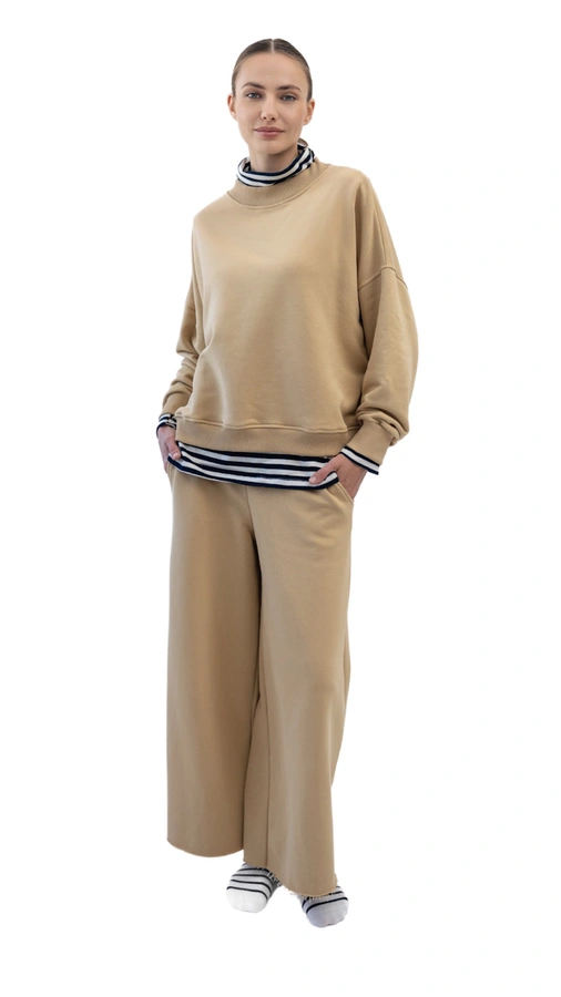 חולצת עמנואל צווארון ריב עגול - מדבר