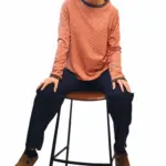 חולצת טי ארוכה – פסים דקים אדום / גרפיט - עידית