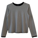 חולצת טי ארוכה – פסים דקים שחור / שחור - תותי