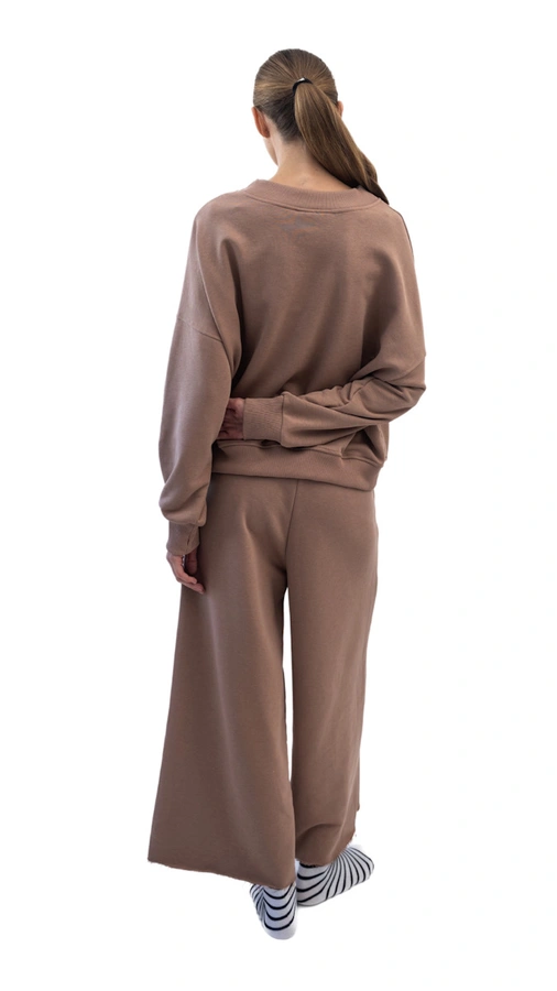 מכנסי טרנינג אופנה - חום - אור