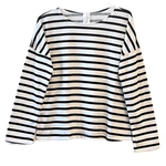 חולצת טי כתף שמוטה - נופים פסים שחורים - מרני