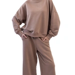 מכנסי טרנינג אופנה - חום - אור