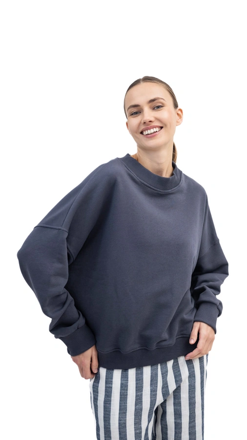 חולצת עמנואל צווארון ריב עגול - פלדה