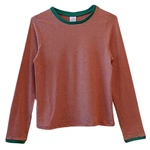 חולצת טי ארוכה – פסים דקים אדום / ירוק - תותי