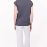 חולצת סריג דמוי פשתן - אפור עכבר - איב