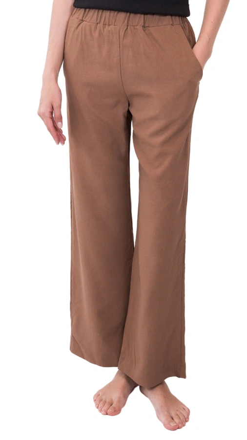 מכנסי פשתן ויסקוזה נשפכים - שוקולד - שושי