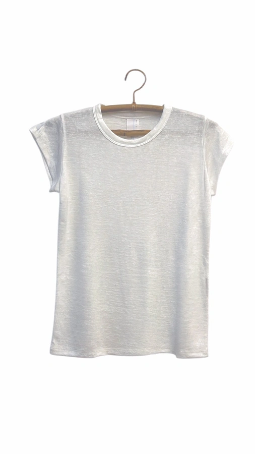 חולצת סריג דמוי פשתן - לבן חם - איב