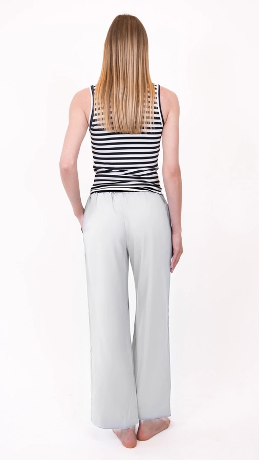 מכנסי פשתן ויסקוזה נשפכים - לבן חם - שושי