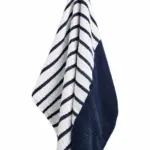 מגבת מטבח - טטרה כותנה אורגנית - פסים נייבי משולבת