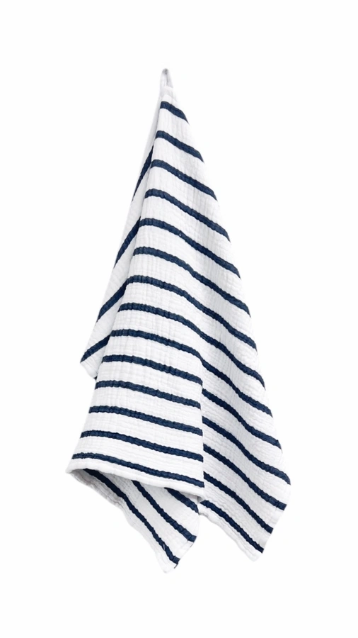 מגבת מטבח - טטרה כותנה אורגנית - פסים נייבי