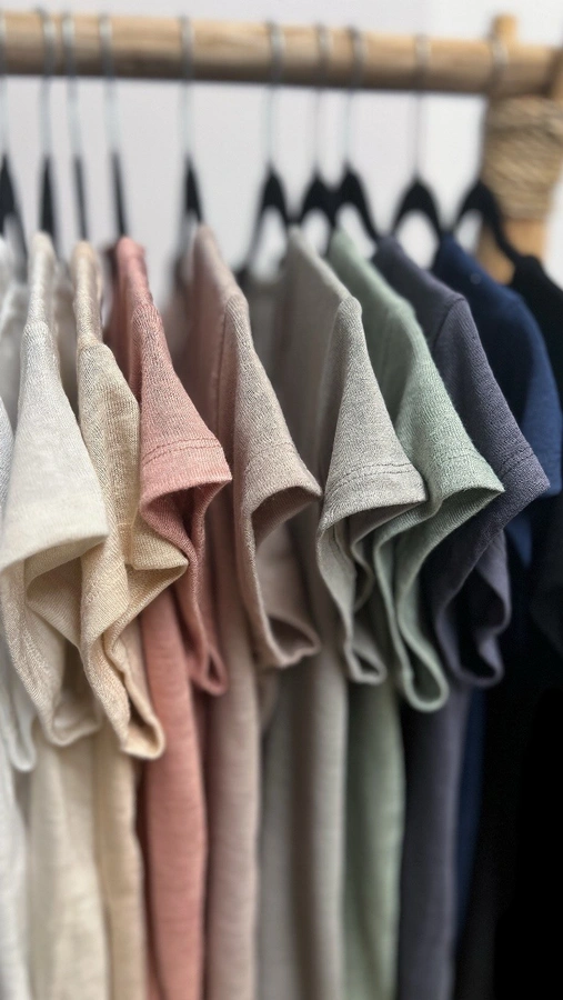 חולצת סריג דמוי פשתן - ירוק אפור - איב