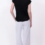 חולצת סריג דמוי פשתן - שחור - איב