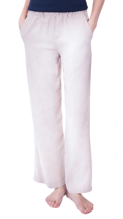 מכנסי פשתן ויסקוזה נשפכים - אבן - שושי