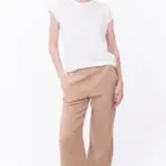 חולצת סריג דמוי פשתן - לבן חם - איב