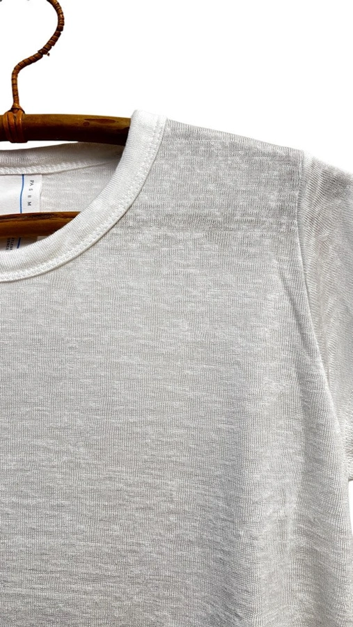 חולצת סריג דמוי פשתן - לבן חם - איב