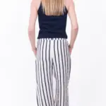 מכנסי ויסקוזה נשפכים - פסים שחור/לבן - שושי