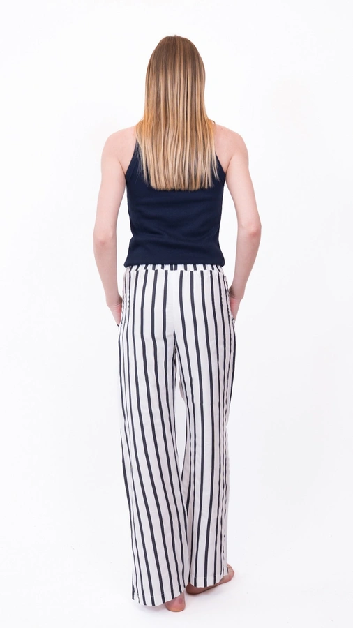 מכנסי ויסקוזה נשפכים - פסים שחור/לבן - שושי