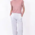 חולצת סריג דמוי פשתן - ורוד מעושן - איב