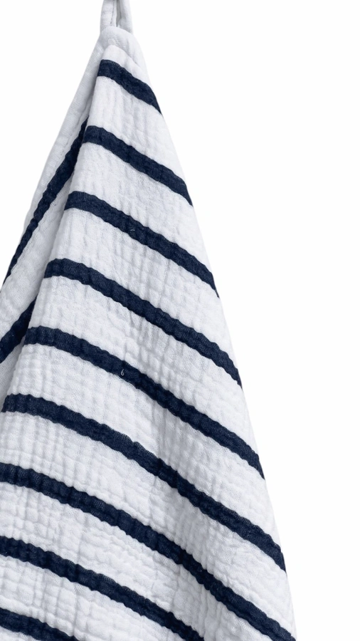 מגבת מטבח - טטרה כותנה אורגנית - פסים נייבי