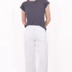 חולצת סריג דמוי פשתן - אפור עכבר - איב