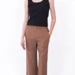 מכנסי פשתן ויסקוזה נשפכים - שוקולד - שושי